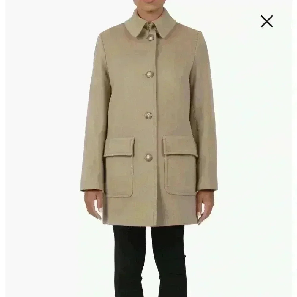 NWT Fleurette Lenox Wool Barn Coat Sz 8 in Navy - 100% wool - MSRP $1000